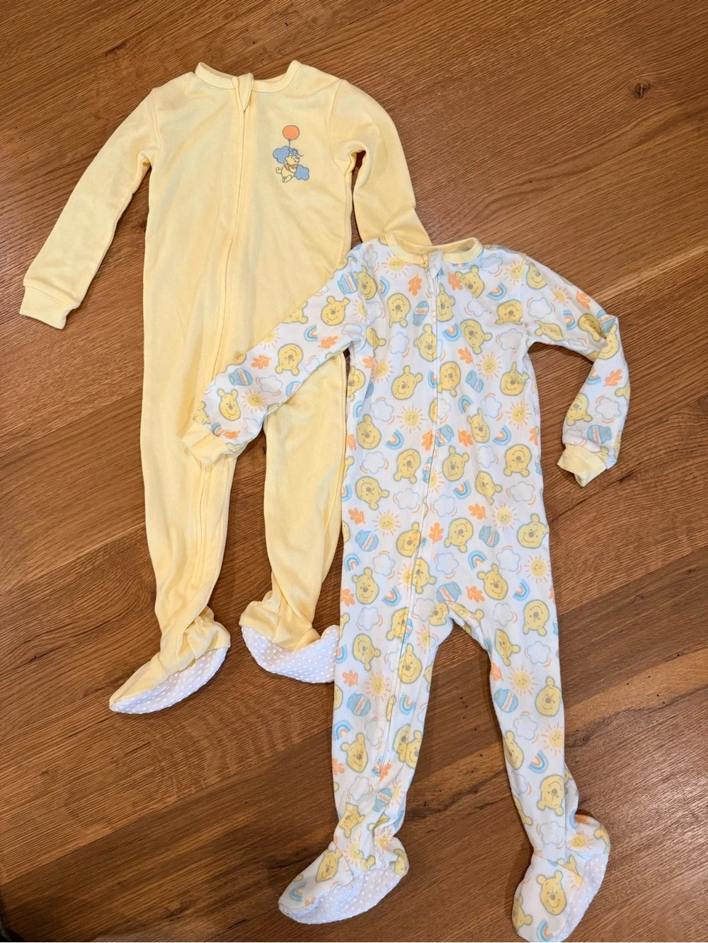 Disney Yellow Baby Footed One-Piece Sleepers - 2-Pack